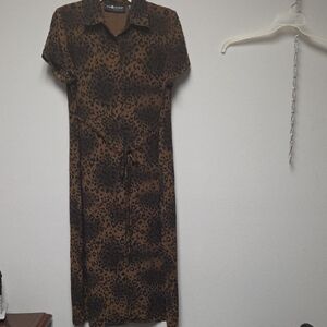 Sag Harbor Animal Print Midi Dress